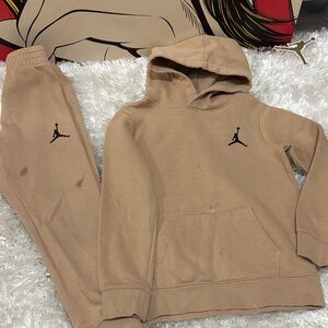 Jordan Kids' Tan Jogger Set with Hoodie